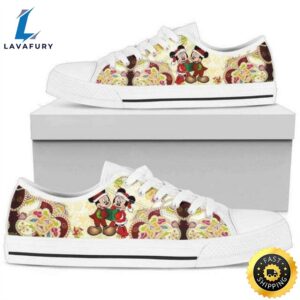 Mickey and Minnie Christmas Vintage Low Top Converse Sneaker Style Shoes