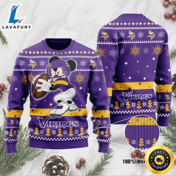 Minnesota Vikings Mickey Mouse Funny Ugly Christmas Sweater, Perfect Holiday Gift