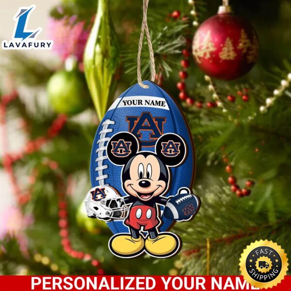 NCAA Auburn Tigers And Mickey Mouse Ornament Personalized Your Name