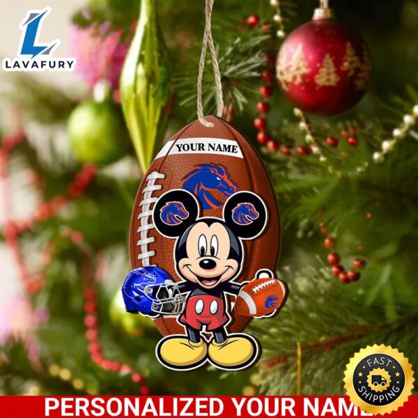 NCAA Boise State Broncos And Mickey Mouse Ornament Personalized Your Name