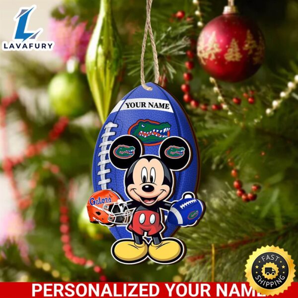 NCAA Florida Gators And Mickey Mouse Ornament Personalized Your Name