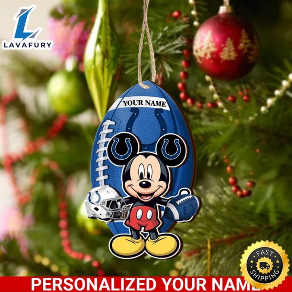 NCAA Indianapolis Colts And Mickey Mouse Ornament Personalized Your Name