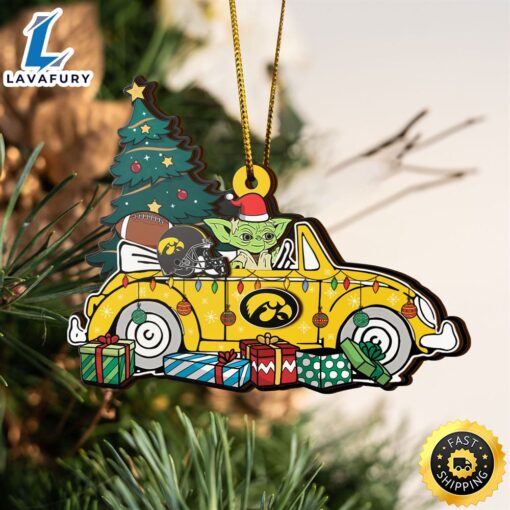 NCAA Iowa Hawkeyes And Baby Yoda Christmas Ornament