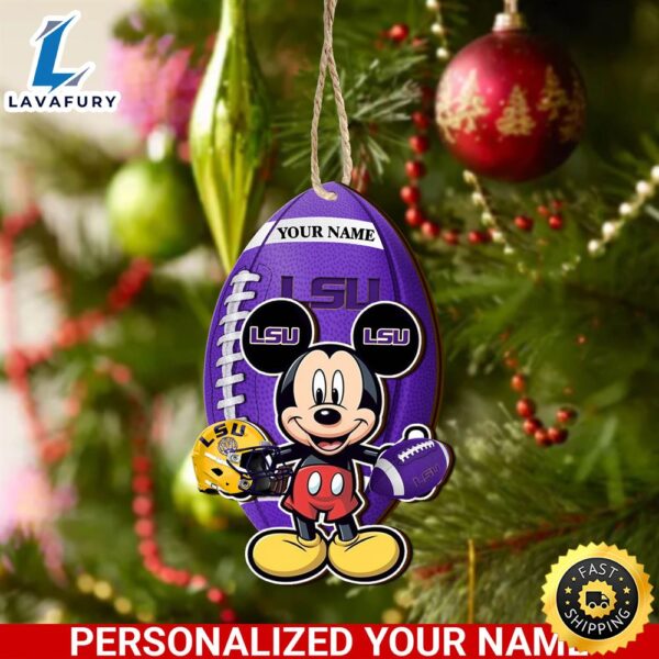 NCAA LSU TIGERS And Mickey Mouse Ornament Personalized Your Name