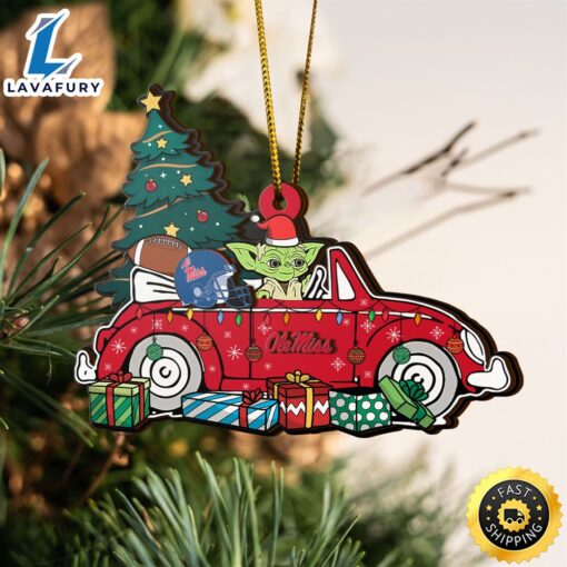 NCAA Ole Miss Rebels And Baby Yoda Christmas Ornament