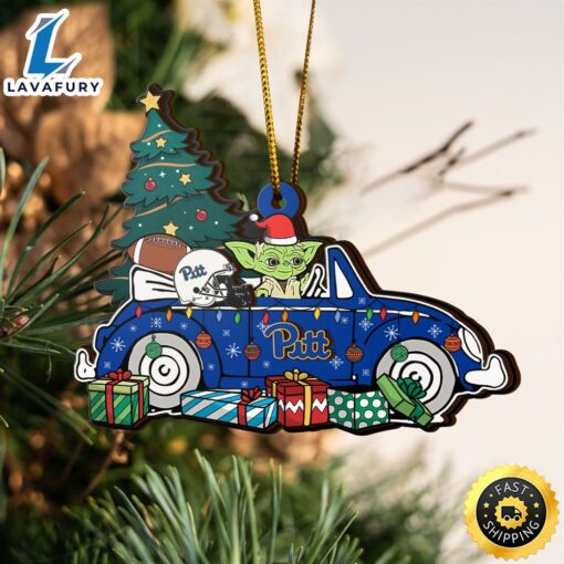 NCAA Pittsburgh Panthers And Baby Yoda Christmas Ornament