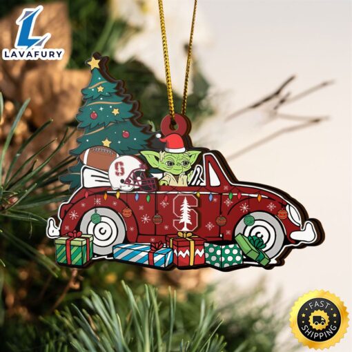 NCAA Stanford Cardinal And Baby Yoda Christmas Ornament