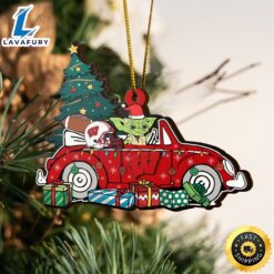 NCAA Wisconsin Badgers And Baby Yoda Christmas Ornament