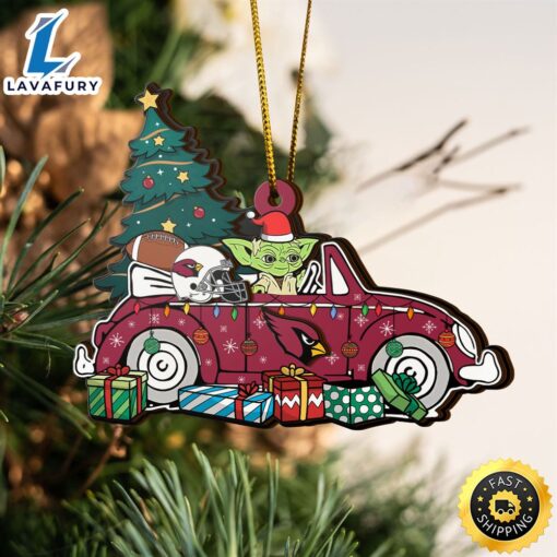 NFL Arizona Cardinals And Baby Yoda Christmas Ornament