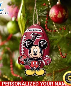 NFL Atlanta Falcons And Mickey Mouse Ornament Personalized Your Name