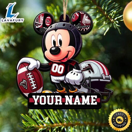 NFL Atlanta Falcons Mickey Mouse Ornament Personalized Your Name