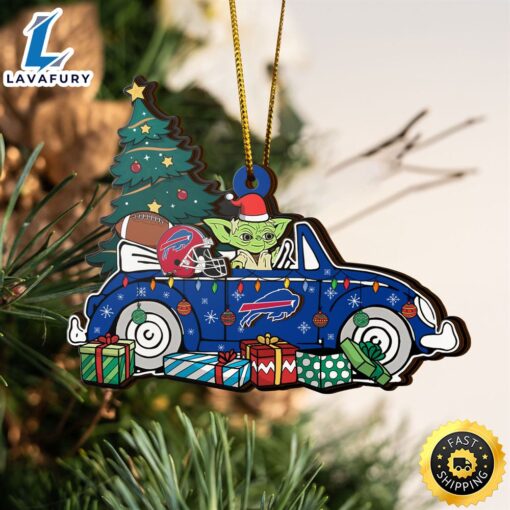 NFL Buffalo Bills And Baby Yoda Christmas Ornament