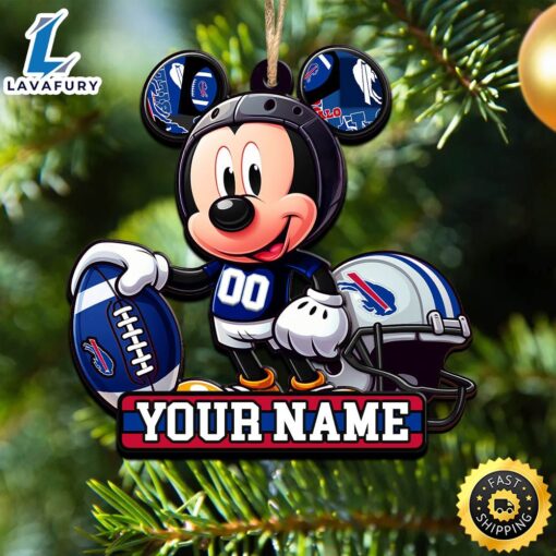 NFL Buffalo Bills Mickey Mouse Ornament Personalized Your Name