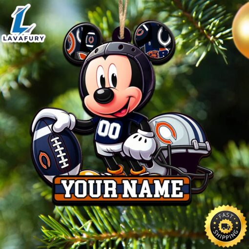 NFL Chicago Bears Mickey Mouse Ornament Personalized Your Name