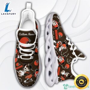 NFL Cleveland Browns Mickey Custom Name Max Soul Sneaker Running Shoes