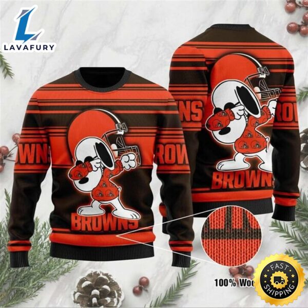 NFL Cleveland Browns Snoopy Ugly Christmas Sweater
