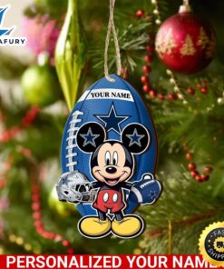 NFL Dallas Cowboys And Mickey Mouse Ornament Personalized Your Name