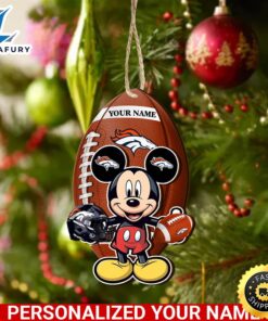 NFL Denver Broncos And Mickey Mouse Ornament Personalized Your Name