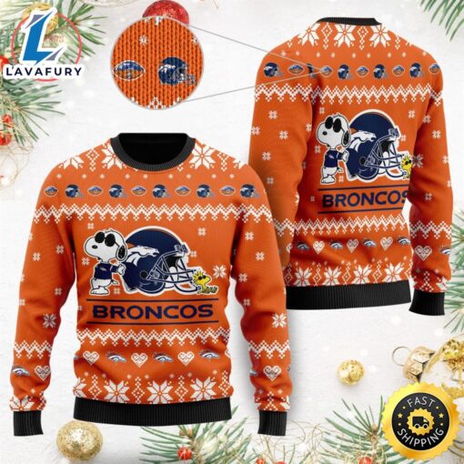 NFL Denver Broncos Snoopy Orange Ugly Christmas Sweater