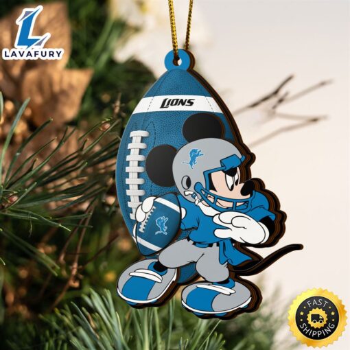 NFL Detroit Lions Mickey Mouse Christmas Ornament