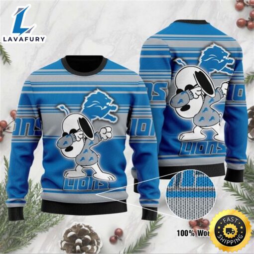 NFL Detroit Lions Snoopy Ugly Christmas Sweater