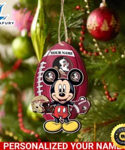 NFL Florida State Seminoles And Mickey Mouse Ornament Personalized Your Name