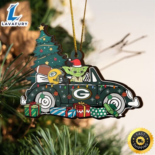 NFL Green Bay Packers And Baby Yoda Christmas Ornament