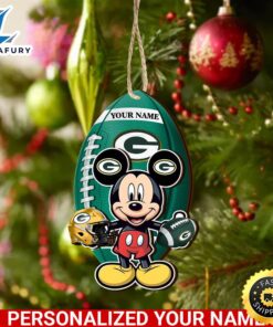 NFL Green Bay Packers And Mickey Mouse Ornament Personalized Your Name