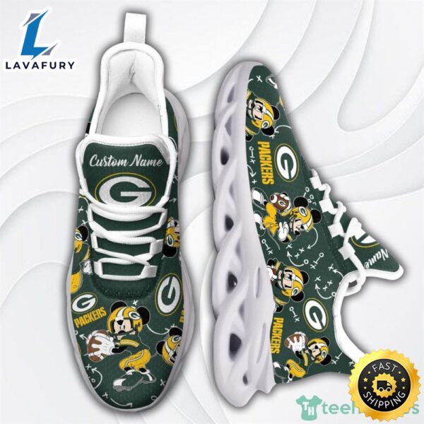 NFL Green Bay Packers Mickey Custom Name Max Soul Sneaker Running Shoes