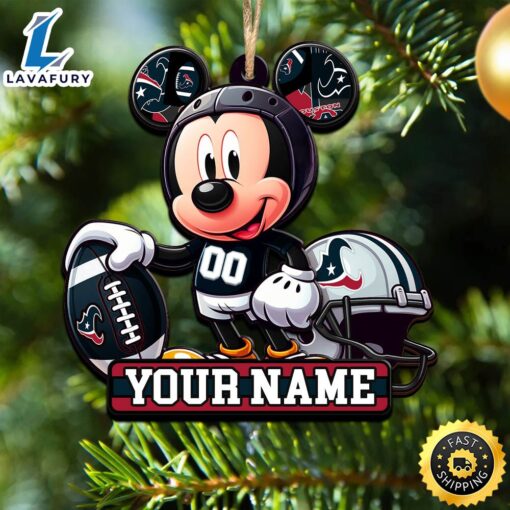 NFL Houston Texans Mickey Mouse Ornament Personalized Your Name