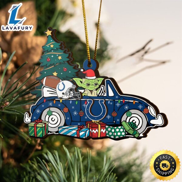 NFL Indianapolis Colts And Baby Yoda Christmas Ornament