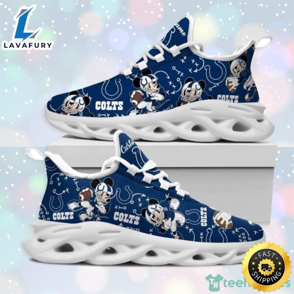 NFL Indianapolis Colts Mickey Custom Name Max Soul Sneaker Running Shoes