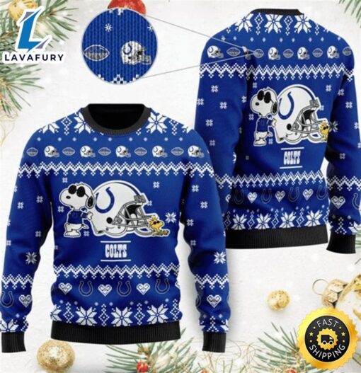 NFL Indianapolis Colts Snoopy Ugly Christmas Sweater