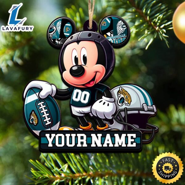 NFL Jacksonville Jaguars Mickey Mouse Ornament Personalized Your Name