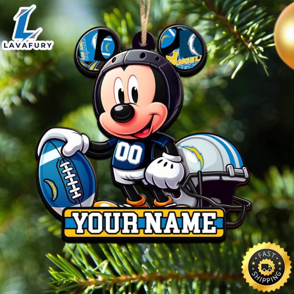 NFL Los Angeles Chargers Mickey Mouse Ornament Personalized Your Name