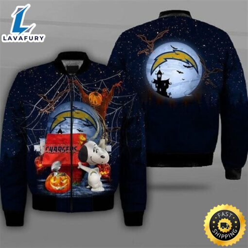 NFL Los Angeles Chargers Snoopy Halloween Bomber Jacket