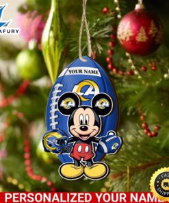 NFL Los Angeles Rams And Mickey Mouse Ornament Personalized Your Name