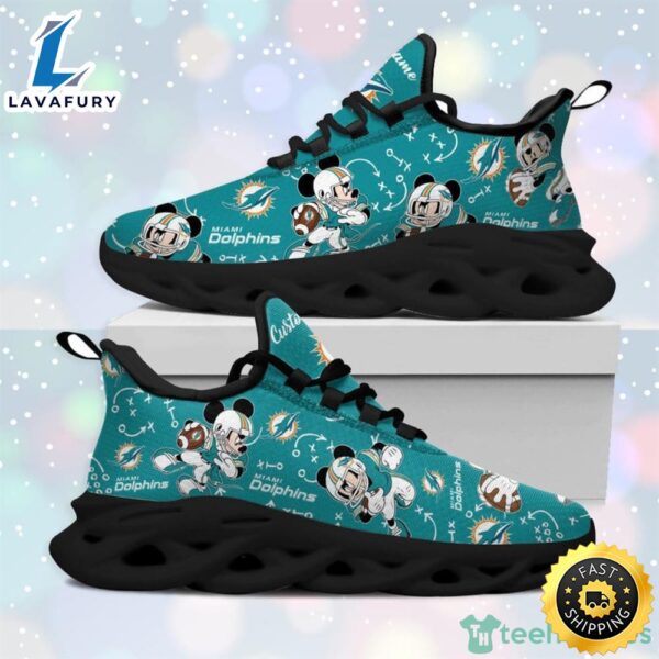 NFL Miami Dolphins Mickey Custom Name Max Soul Sneaker Running Shoes