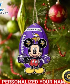 NFL Minnesota Vikings And Mickey Mouse Ornament Personalized Your Name