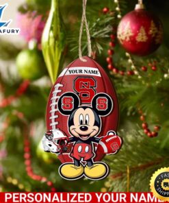NFL NC State Wolfpack And Mickey Mouse Ornament Personalized Your Name