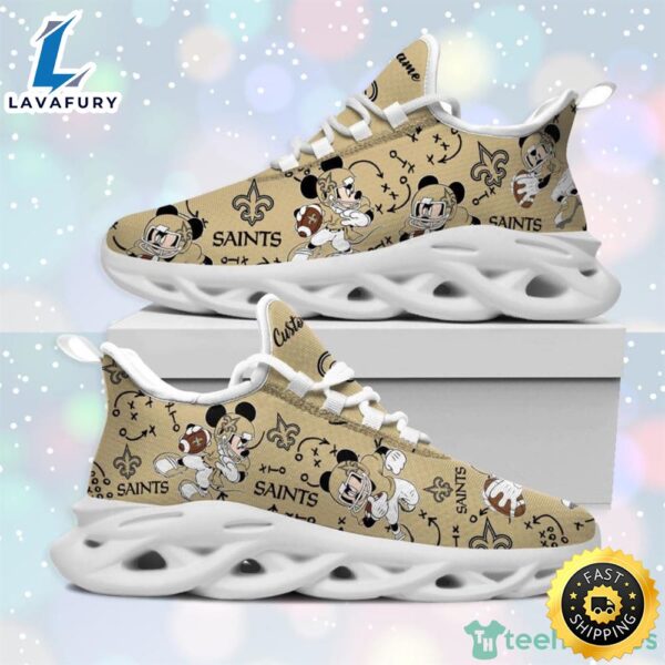 NFL New Orleans Saints Mickey Custom Name Max Soul Sneaker Running Shoes