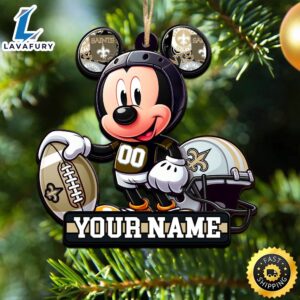 NFL New Orleans Saints Mickey Mouse Ornament Personalized Your Name
