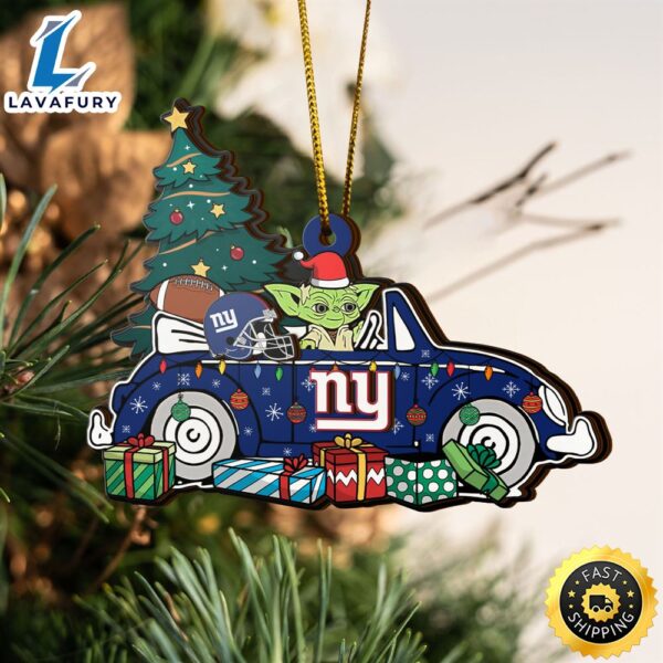 NFL New York Giants And Baby Yoda Christmas Ornament