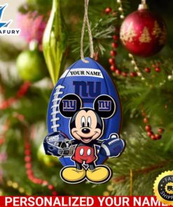 NFL New York Giants And Mickey Mouse Ornament Personalized Your Name