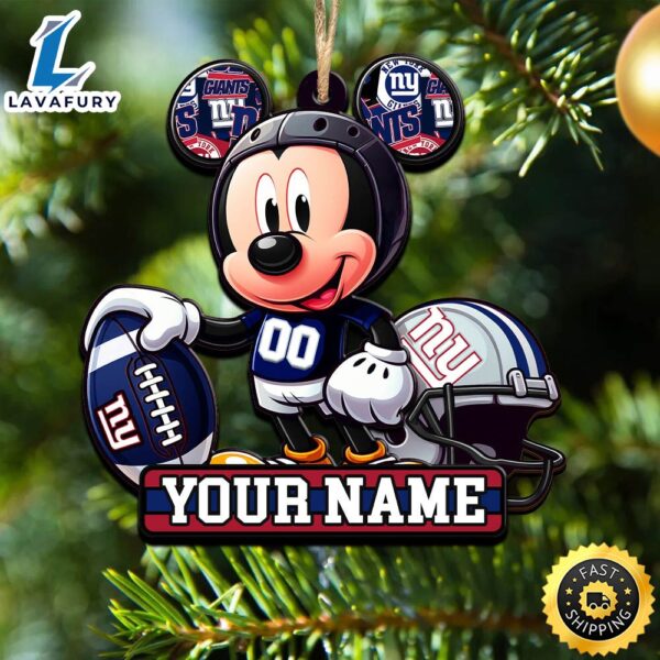 NFL New York Giants Mickey Mouse Ornament Personalized Your Name