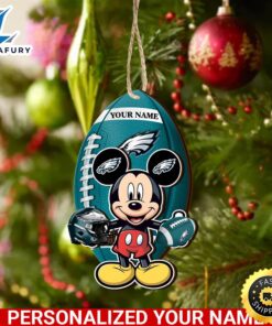 NFL Philadelphia Eagles And Mickey Mouse Ornament Personalized Your Name