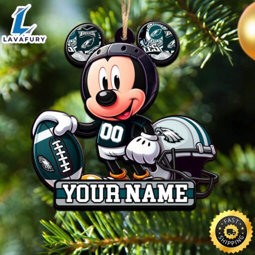 NFL Philadelphia Eagles Mickey Mouse Ornament Personalized Your Name