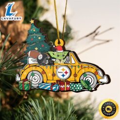 NFL Pittsburgh Steelers And Baby Yoda Christmas Ornament