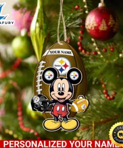 NFL Pittsburgh Steelers And Mickey Mouse Ornament Personalized Your Name