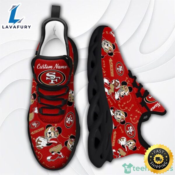 NFL San Francisco 49ers Mickey Custom Name Max Soul Sneaker Running Shoes